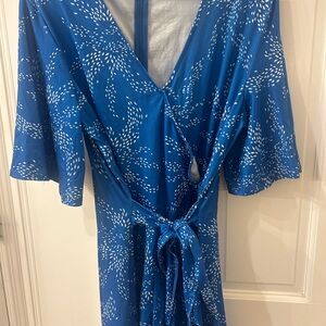 Blue Patterned Romper